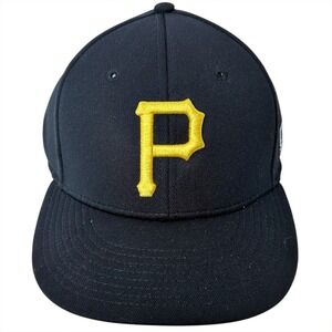 Pittsburgh Pirates Baseball Hat Cap Fitted M/L Black Gold Logo MLB OC Sports NWT